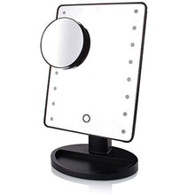 Bxiaoyan Specchio cosmetico Nuovo Desktop Multifunzione Storage Vanity Specchio Riempimento Luce Rotante Specchio Touch Sensor Dimming Specchio 10 Volte Trucco Specchio Nero
