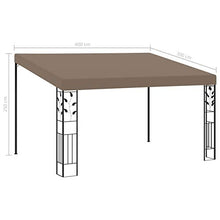 Tidyard Gazebo Padiglione da Parete Muro Giardino Tessuto Grigio Talpa con Struttura in Acciaio 4x3x2,5 m/6x3x2,5 m,Gazebo da Giardino con Struttura in Acciaio,Gazebo 4x3 6x3 m,Gazebo da Parete