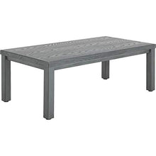 Meubletmoi - Tavolino rettangolare da giardino in alluminio grigio con decorazione in legno – VESUVE 7464