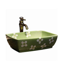 WEHOLY Lavabo in Resina Lavabo da Incasso Ovale in Pietra Naturale Lavabo Rettangolare Retro Creativo Jingdezhen Ceramica Hotel Lavabo antispruzzo
