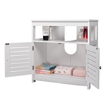 eSituro Armadietto Sottolavabo da Bagno Mobile a Terra con 2 Ante in Legno Bianco Mobiletto sotto Il Lavello SBP0023