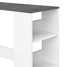 Temahome Tavolo da Bar Gavarnie, Particle Board, Bianco/Grigio (White & Concrete), 94 x 40 x 101 cm
