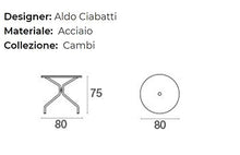 EMU Tavolo Esterno Cambi Diametro 80 CM Art. 803 + 4 POLTRONE Ronda Art. 116 Colore Grigio Antico - Made Italy