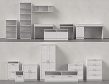 Iconico Home MIK Traditional, Comodino con cassetto e vano a giorno, Camera da letto, Cameretta ragazzi, 40x44,5xh53,5 cm, Bianco