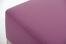CLP Sgabello Panchetta in Acciaio Inox Lamega I Sgabello Poggiapiedi Imbottito in Similpelle I Sgabello Basso 40x40 CM, Colore:Viola