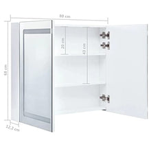 vidaXL Armadietto Bagno con Specchio e Luci LED con Ante e Ripiani Interni Elegante Moderno Funzionale Mobiletto Pensile 80x12,2x68 cm MDF e Melamina