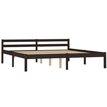 FAMIROSA Giroletto con 2 Cassetti Marrone Scuro Legno di Pino 180x200 cm-0611