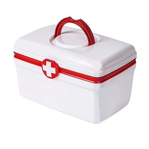 Scatola per Medicinali Medicina Box, Medicina Storage Box, Famiglia di emergenza strumento di Storage Box, doppio strato, di grande capacità, Valigia, 10,7 pollici Contenitore per Medicinali