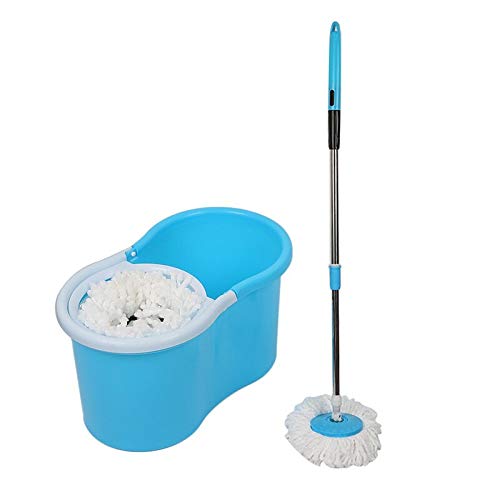 SSAYY Mop Set di Secchielli per Mocassino con Rotazione A 360 Gradi Ruota per Pulizia in Microfibra Mocio per Pavimento Rotante Facile da Strizzare   con 2 Teste per Mop in Microfibra