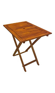 PJ, tavolo pieghevole in legno con foro per ombrellone, light, 90x60 cm