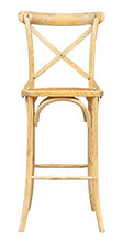 Biscottini Sgabello Bar in massello di Frassino e Seduta Rattan Finitura Naturale L 46 x PR 42 x H 118 cm