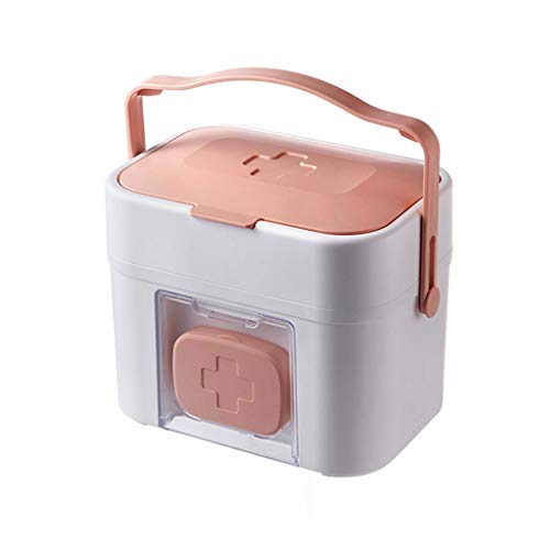 Xu Yuan Jia-Shop Scatola per Medicinali Kit di Primo Soccorso, Medicina Borsa, Vassoio Staccabile, Multifunzionale Medicina Box, Rosa, Valigia (con Piccole Medicina Box) Contenitore per Medicinali