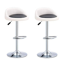 SANSHUI Barra Rotonda Sgabelli Insieme di 2 Cuoio con Il Poggiapiedi Regolabile in Altezza Sedia Girevole della Cucina della Casa Bar Stool Sgabello Backless 0916