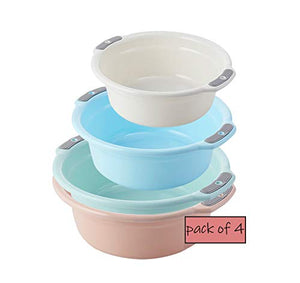 Lavabo pacchetto di 4 lavabo del bacino della cucina home bagno all'aperto di lavaggio, delle famiglie a parete lavabo mobile, bacino rotondo antiscivolo (Size : Pack of 4)