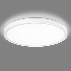 Navaris Plafoniera LED da Soffitto Rotonda - Lampadario Moderno Tondo Ø 29,3cm - Retro-Illuminazione - Luce Dimmerabile Illuminazione - Bianco Neutro