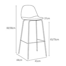 LWW Sgabelli, cuoio elegante Home Décor Iron Art Sgabelli Pu sedile imbottito con schienale, poggiapiedi Pianale da cucina seggiolone,Seduto altezza: 65cm,Seduto altezza: 65cm