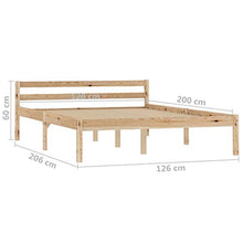 BIGTO - Struttura per letto in legno di pino massiccio, per camera da letto, colore: marrone, 120 x 200 cm