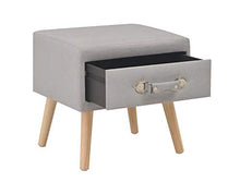 Comodino Bianco con Cassetto,2 PezziCassettiera con Cassetti da Letto in Tessuto+legno Cassettiera Camera da Letto Comodino con Cassetto e Scompartimento Aperto Supporta 40x 35x40cm Grigio