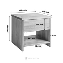 Krok Wood Comodino in Legno Julia Massiccio di faggio 40x40x40 cm