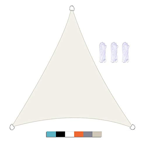 YTQ Ombreggiatura A Vela Triangolo da Giardino Telo Parasole Impermeabile Resistente al Sole per Patio Piscina All'aperto Giardino con Occhiello E Tre Corde Colore Multiplo 3x3x3M(Color:Bianca)