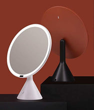 Specchio per il trucco a LED ricaricabile tramite USB con luce Lampada per il trucco da donna con specchio rotante da tavolo di archiviazione Specchio per il trucco rotondo 20-E