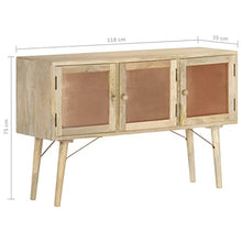 vidaXL Legno Massello di Mango Credenza Madia Mobile Armadietto Armadio Mobiletto Alto Portaoggetti Cassa Cassapanca Mobili 118x35x75 cm