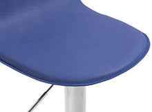 CLP Sgabello Design Lana V2 in Similpelle I Sedia Sgabello Cucina con Poggiapiedi E Schienale Girevole E Regolabile 58-79CM, Colore:Blu, Colore del Telaio:Cromo