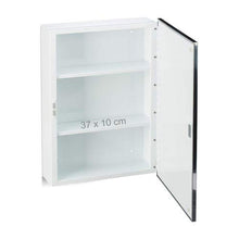 Relaxdays Armadietto a Specchio per Il Bagno in Acciaio, Pensile, 3 Ripiani, Metallo, Bianco, Hxlxp: 56 x 40.5 x 12.5 cm