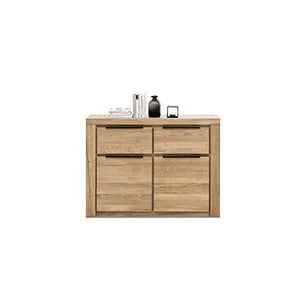 Comò Greta - Credenza a 2 ante, in rovere massiccio, oliato, 2 ante