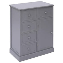 vidaXL Credenza con 10 Cassetti e Scomparti con Ante Elegante Robusta Cassettiera Armadietto Mobile Grigia 113x30x79 cm in Legno e MDF