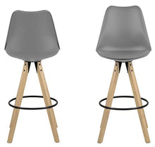 Amazon Brand - Movian Arendsee - Set da 2 sgabelli da bar, 55 x 48,5 x 111,5 cm, grigio