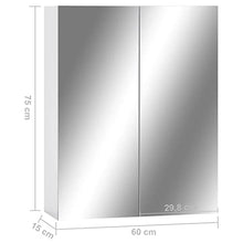 vidaXL Armadietto a Specchio Bianco 60x15x75 cm in MDF
