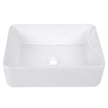 Lavello Cucina Hotel, Lavabo da appoggio in ceramica, 48,5 x 37 x 14 cm, Colore: bianco