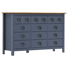 vidaXL Credenza Hill Grigia 130x37x80 cm Legno Massello di Pino