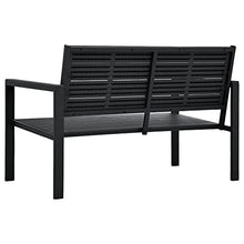 vidaXL Panchina da Giardino Aspetto Legno Leggera Robusta Elegante Rustica Panca Esterno 120 cm in Plastica HDPE Grigia Telaio Acciaio