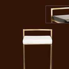 YS Sedia Sgabello da Bar Sedile da Bar, Sedia da Pranzo in Pu con Struttura in Metallo Semplice Creativa Nordica,Nero,55 cm (24,6 Pollici)