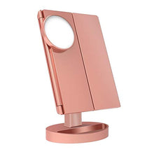 LCSD Specchi Compatti Rosa Vanity Makeup Mirror,22 LED Luce Trucco Specchio Touch Screen LED Specchio Lusso Specchio 1X/2X/3X/10X Specchi d'ingrandimento 180 Gradi Tavolo Regolabile