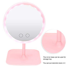 Specchio cosmetico a LED regolabile con ricarica USB, colore: rosa