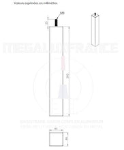 MEGALUXFRANCE - Set di 8 piedi per letto, mobili, divano, quadrati in legno massiccio di faggio, 46 x 46 x 300 mm