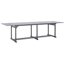 Tidyard 13 pz Set Tavolo Rettangolare e 12 Sedie da Pranzo da Giardino per Esterno in Massello di Acacia Grigio