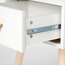 Comodini scandinavi in legno e bianco, comodino con armadietto con 1 cassetto, tavolino, tavolino da caffè, tavolino quadrato per soggiorno, corridoio, camera da letto, ufficio, 40 x 40 x 50 cm