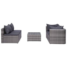 vidaXL Set Divani da Giardino 5pz con Cuscini Funzionale Impermeabile Facile da Pulire Modulare Resistente Rustico Sofà Divanetti in Polyrattan Grigio
