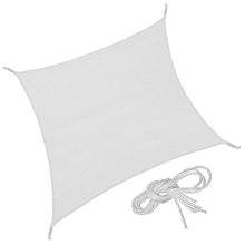 Tenda da Sole Quadrata - 3,6 x 3,6 m - da Esterno - con Protezione dai Raggi UV - Bianco