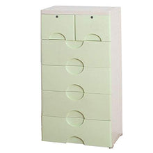 EXCLVEA Armadio Appendiabiti Plastic Drawer Dresser for i Vestiti cassetto Bambini Dresser Governo di immagazzinaggio con Locks (Colore : Verde, Dimensione : 113x40x60cm)