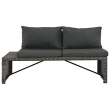 Tidyard Set Divani da Giardino 3 pz,Set Mobili da Giardino in Rattan con Cuscini in Polyrattan Grigio