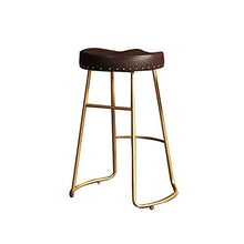 yunyu Sedia Ufficio,Sgabello da Bar Alto Marrone Dorato, (Altezza Seduta 75 cm, 30 Pollici), Cuscino in Pelle Artificiale con Struttura in Ferro per ristoranti, Bar, caffè, banco Reception