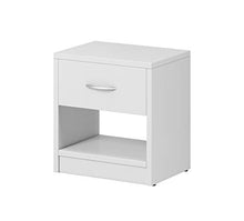 E-Com Comodino con cassetti e ripiano per camera da letto, 28 x 39 x 41 cm, colore: bianco, 41cm(H) x 39cm(B) x 28cm(T)