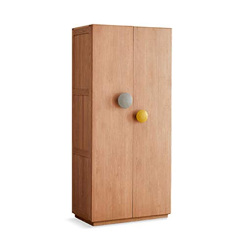 LiChaoWen Armadio di Rovere a Porta a Porta per Bambini Modern Minimalista Piccolo Appartamento Piccolo Armadio di stoccaggio Singolo Armadi Camera da Letto (Colore : Brown1, Size : 220x56x90cm)