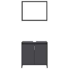 mewmewcat Set di 2 mobili da Bagno con Specchio a Parete, unità da Pavimento sotto Il lavandino, Grigio