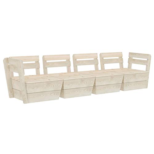 Tidyard Divano da Giardino a 4 Posti,su Pallet Legno Abete Impregnato,Set Divano da Giardino,Set da Giardino Divano,per Giardino, Terrazzo, Soggiorno